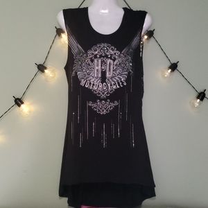 Harley-Davidson long black sparkle tank